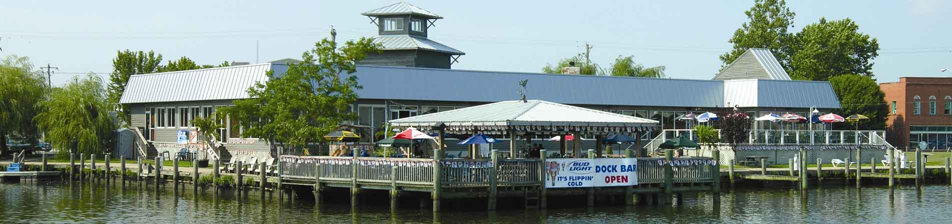 exterior of brew river restaurant